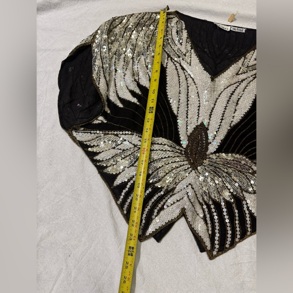 Vintage Sho Max Originals New York Glam 100% Silk Sequined top Butterfly Costume - Picture 10 of 11